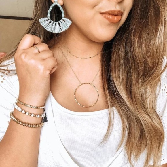 Stella & Dot | Mint Anne Fringe Statement to Stud Earrings - Picture 9 of 10